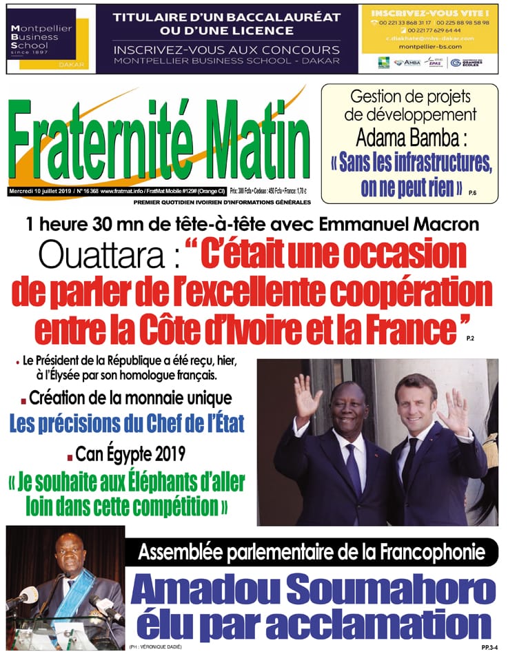 Fraternité Matin du 10 juillet 2019
