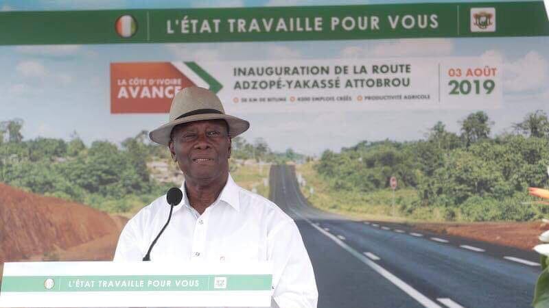 Inauguration axe Adzopé – Yakassé-Attobrou: l’intégralité du discours de Ouattara le 3 août 2019