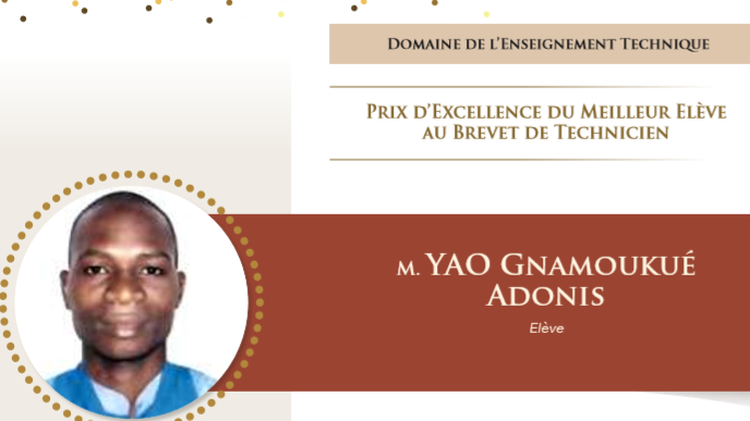Côte d’Ivoire: Voici le Prix d’Excellence du Meilleur élève au Brevet de Technicien 2019