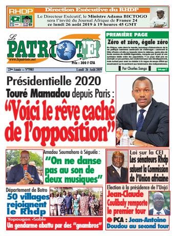 Le Patriote du 26 août 2019