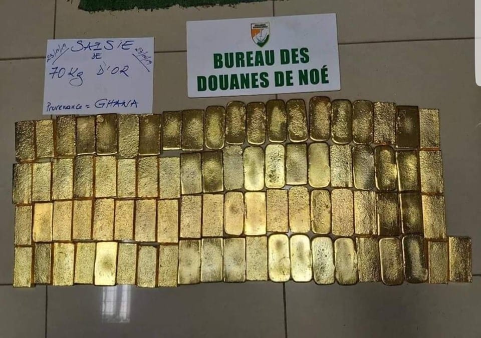 Côte d’Ivoire: 81 lingots d’or saisis à Noé