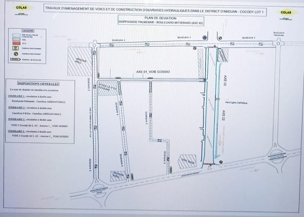 Cocody: Fermeture du tronçon « dispensaire de la Palmeraie-Boulevard Mitterrand »