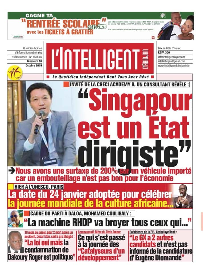 L'Intelligent du 16 octobre 2019