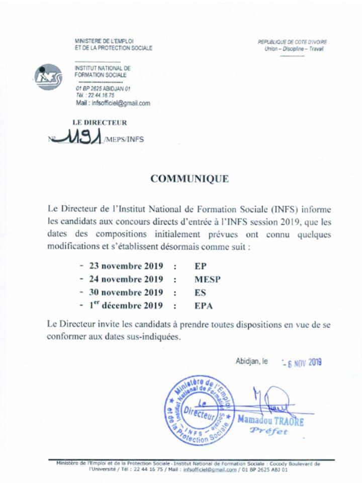 Concours INFS 2019