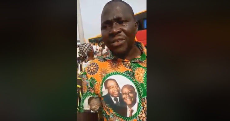 VIDÉO : Meeting RHDP à Yamoussoukro, des militants en colère « on veut nos 1 000 francs, on va pas voter »