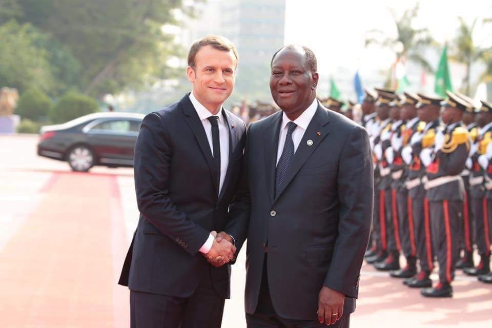 Emmanuel Macron et Alassane Ouattara