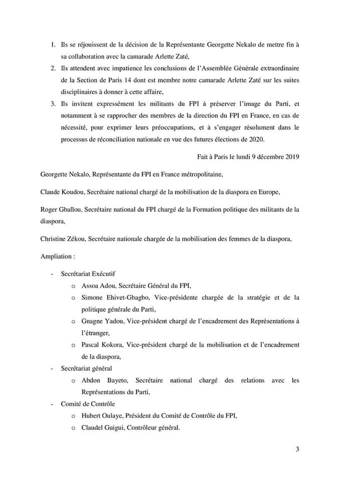 Une GOR exclu du FPI-Gbagbo pour propos déplacés vers Simone