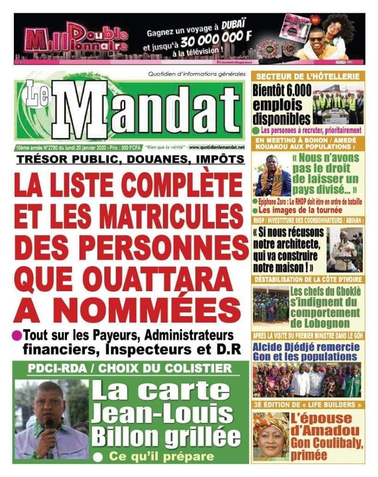Titrologie 20 janvier 2020