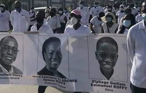 Mort du Pr Laurence Adonis-Koffy et sa famille : en images la marche silencieuse des médecins