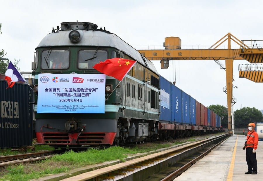 Arrivée à Paris d’un train de fret chinois chargé de matérial de protection contre le COVID-19 (REPORTAGE) – Actualités 23/06/2020