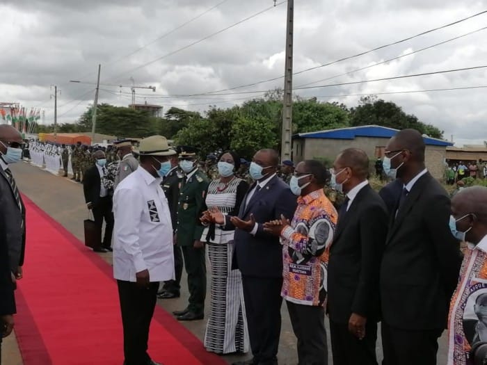 Visite d’Etat dans la Marahoué : arrivée du président Ouattara à Sinfra