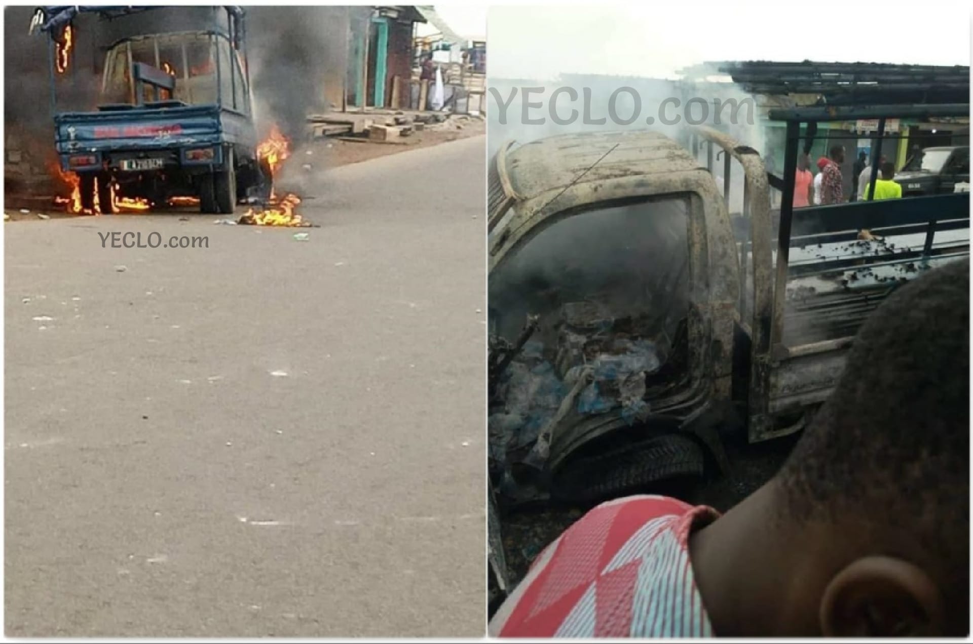 Yopougon Sicogi : manifestation contre Ouattara, un véhicule de la gendarmerie brûlé par des individus non identifiés