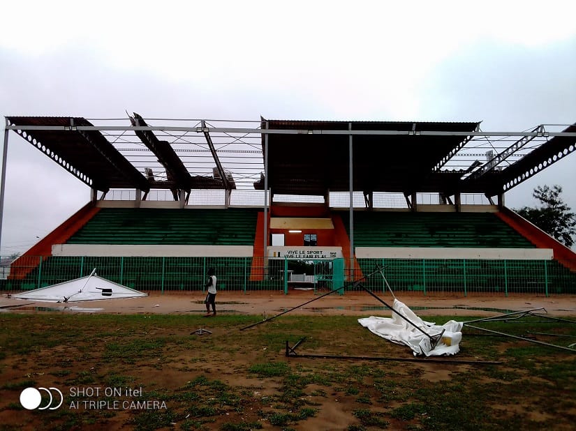 Stade Losseni Soumahoro de Séguéla : la tribune officielle décoiffée par une tornade