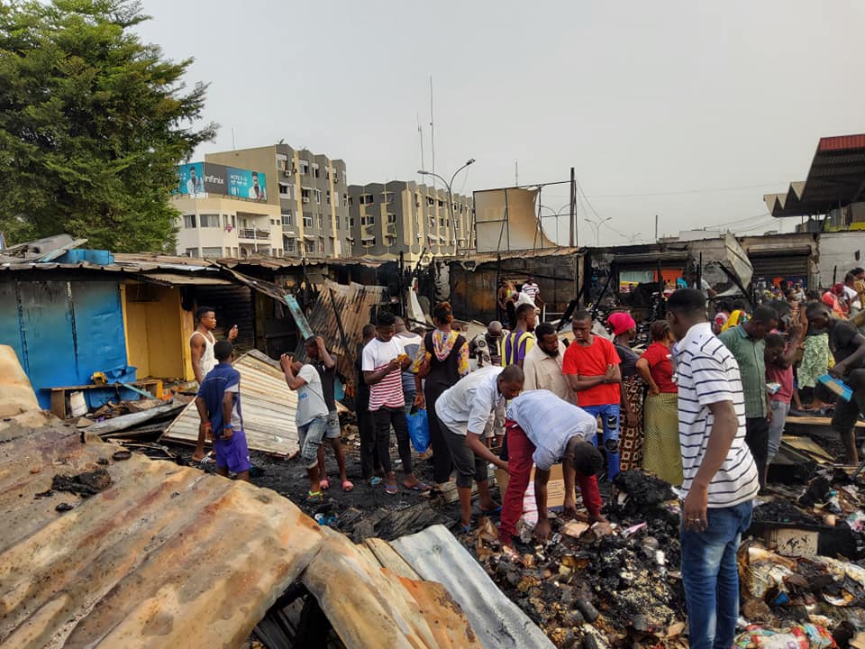Incendie à Port-Bouët : le marché annexe part en fumé