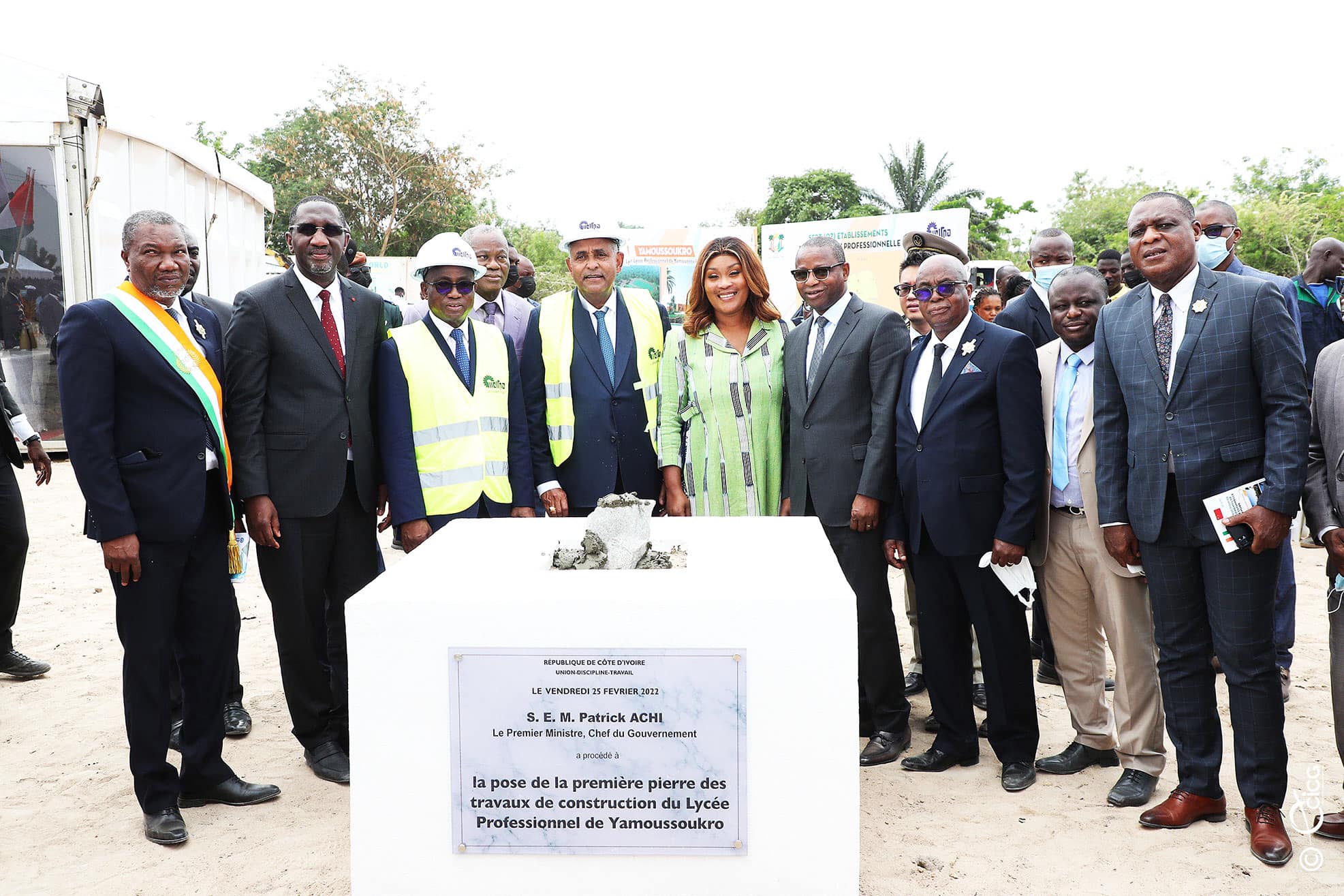 Enseignement technique : pose de la première pierre du Lycée professionnel de Yamoussoukro