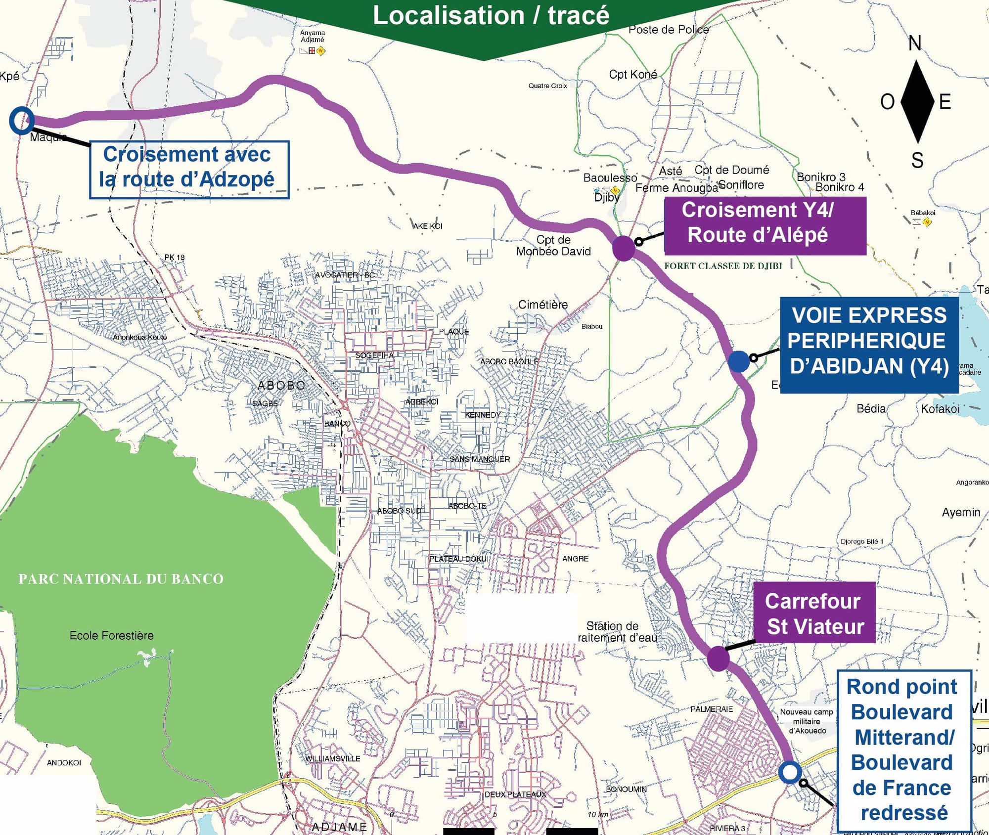 « Rocade Y4 » : voie de contournement d’Abidjan, tout savoir où va passer la route