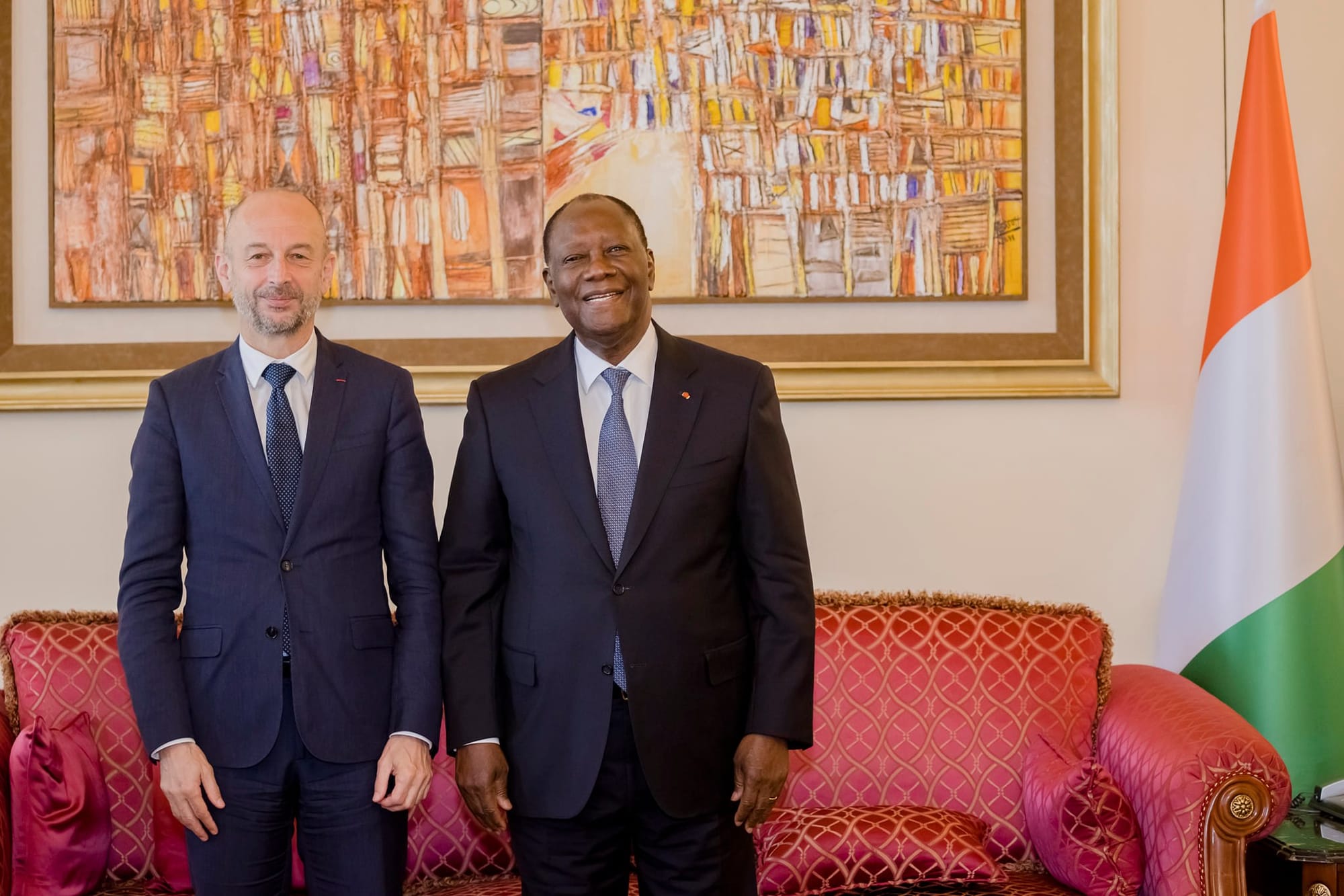 Situation en Ukraine et au Mali: le Président Ouattara s’entretient avec Thierry Beaudet, Président du Conseil Économique et Social de France à Abidjan