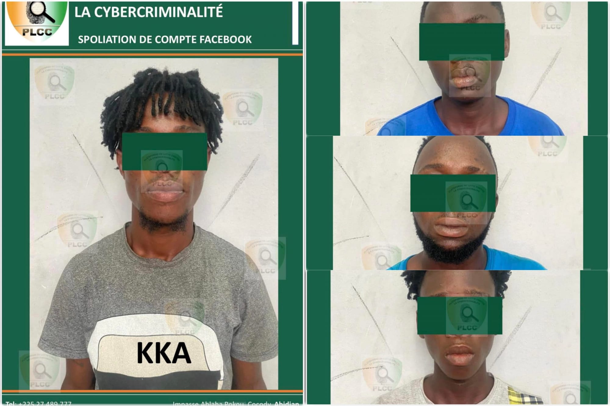 Côte d’Ivoire : 5 brouteurs dans les filets de la police, ils pirataient des comptes Facebook et arnaquaient les contacts
