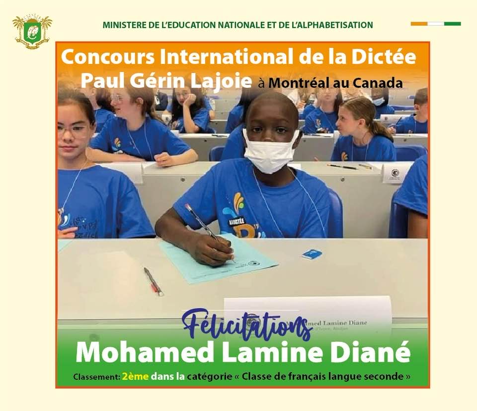 L’Ivoirien Mohamed Lamine Diané : 2ème au Concours international de la Dictée au Canada, Mariatou Koné se prononce