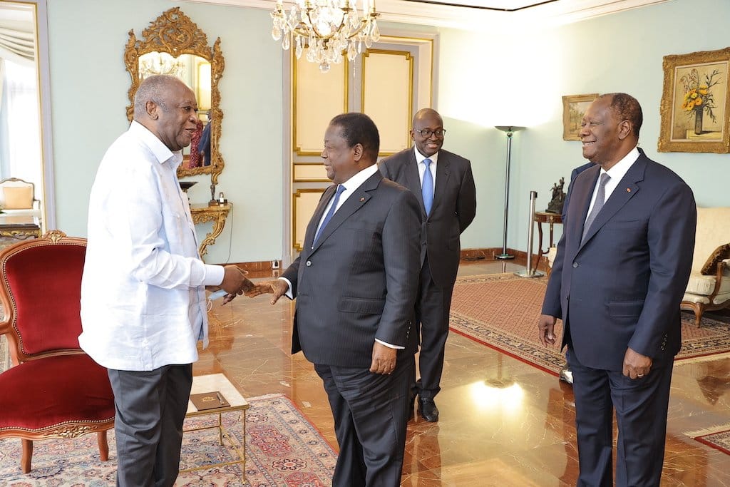Rencontre de ce 14 juillet 2022 des présidents Laurent Gbagbo, Henri Konan Bédié et Alassane Ouattara