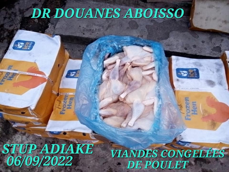 Trafic à Aboisso: saisie de 300kg de poulet congelé en provenance du Ghana