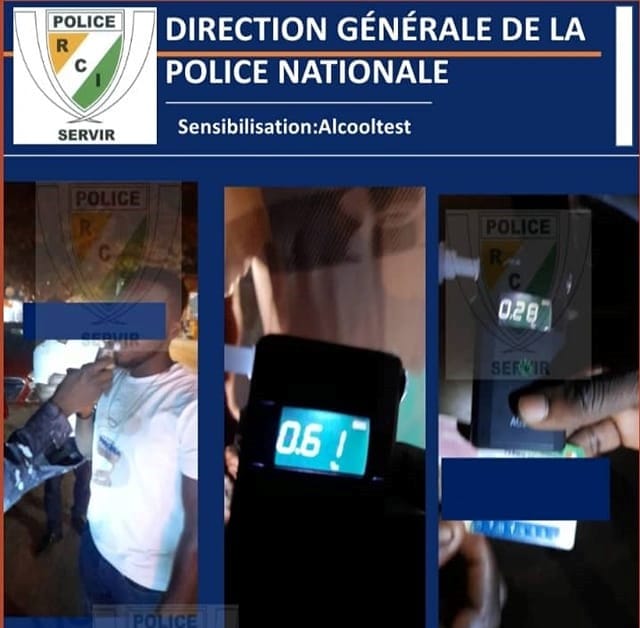 La police lance l’opération d’alcootest à Yopougon : 10 conducteurs testés positifs aux arrêts