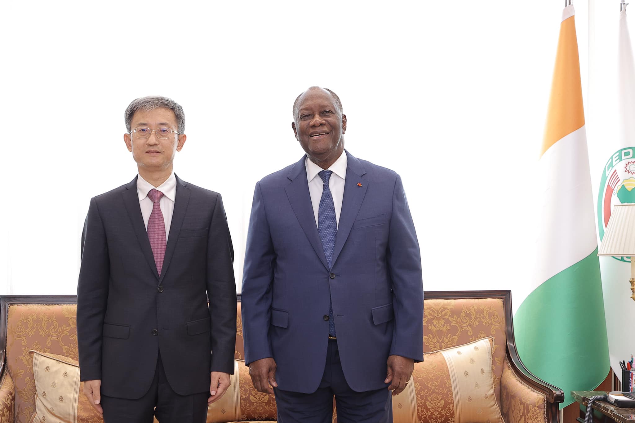 L’Ambassadeur de Chine en Côte d’Ivoire fait ses adieux au président Ouattara