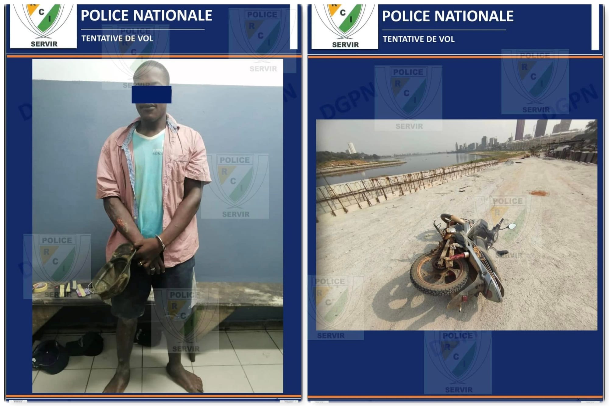Côte d’Ivoire: le voleur d’une moto sur le chantier du 5ème pont arrêté