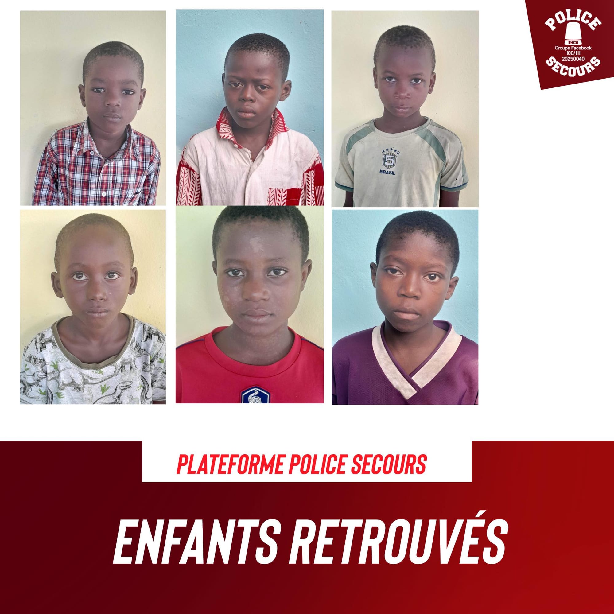 Abidjan : enfants retrouvés, la police lance un SOS pour retrouver les parents