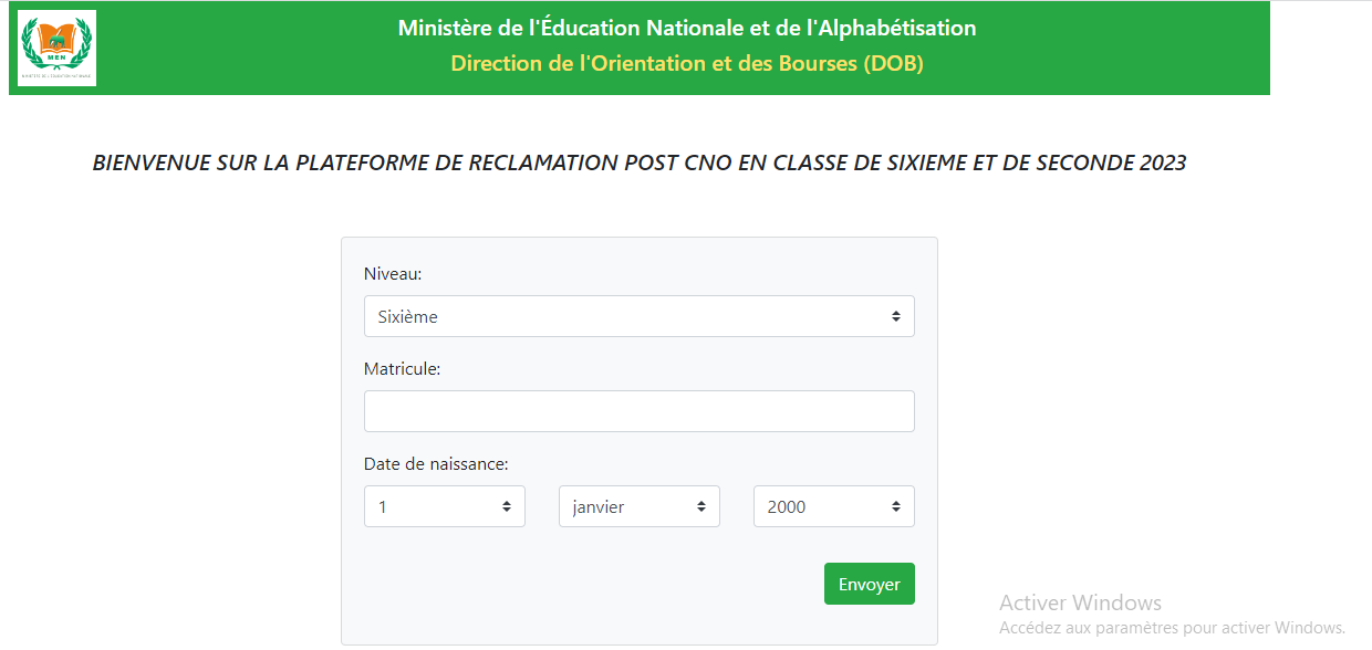 Réclamations orientations / affectations 2023 en 6e lancées : procédure sur reclamation.mendob.ci