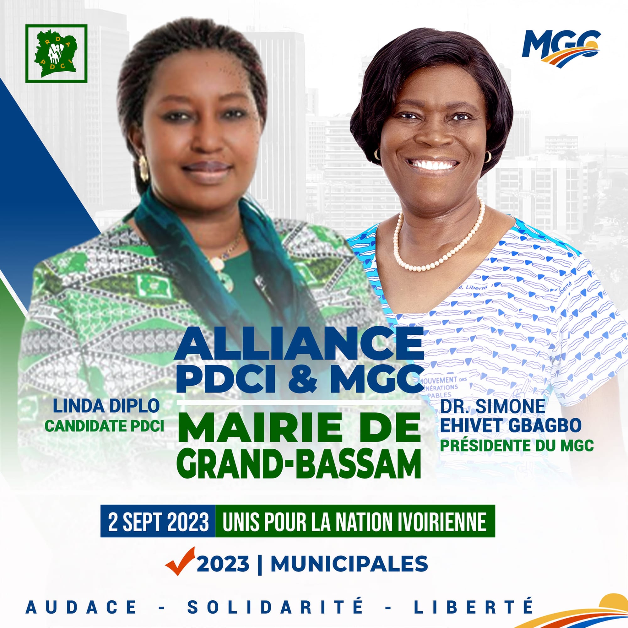 Campagne municipales 2023 à Bassam: Simone Gbagbo sur le terrain aux côtés de Linda Diplo du PDCI