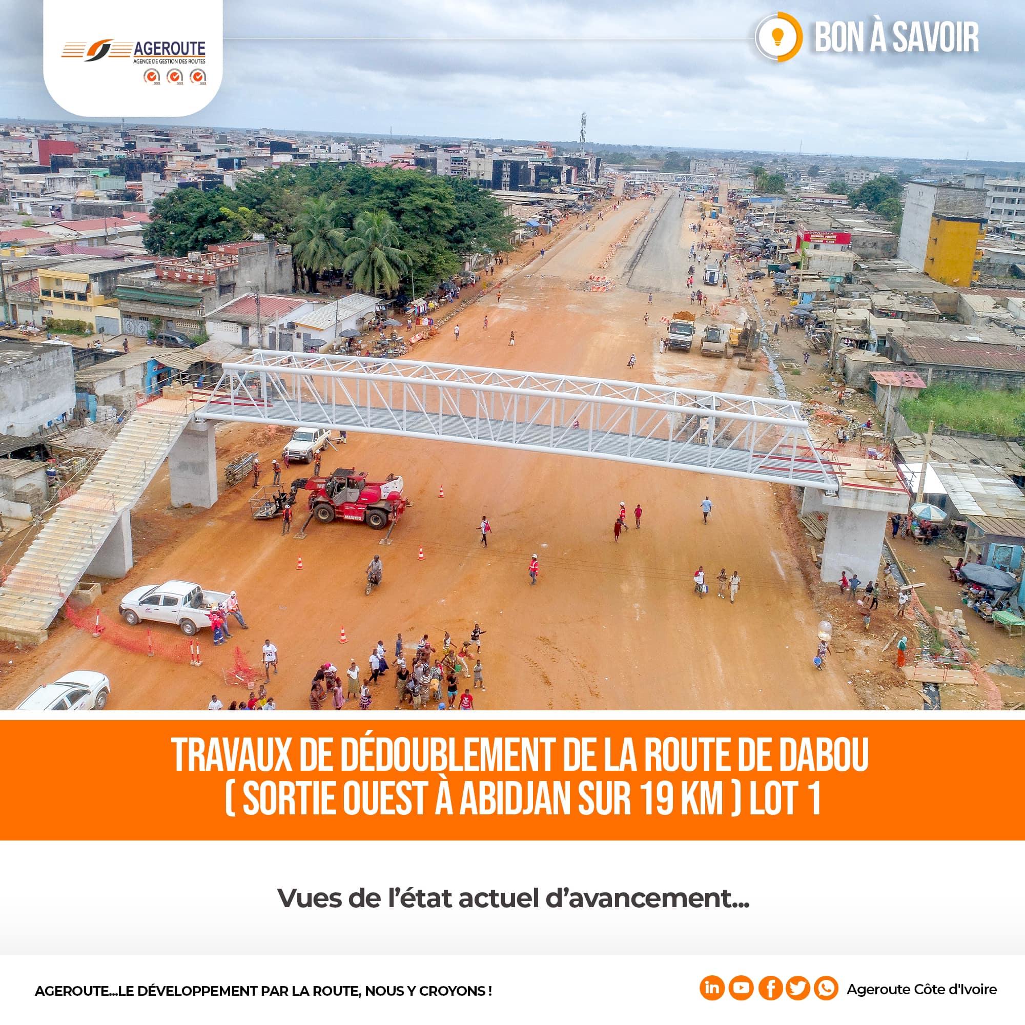Travaux de dédoublement de la route de Dabou-Lot1 : sortie ouest d’Abidjan, les travaux en bonne voie