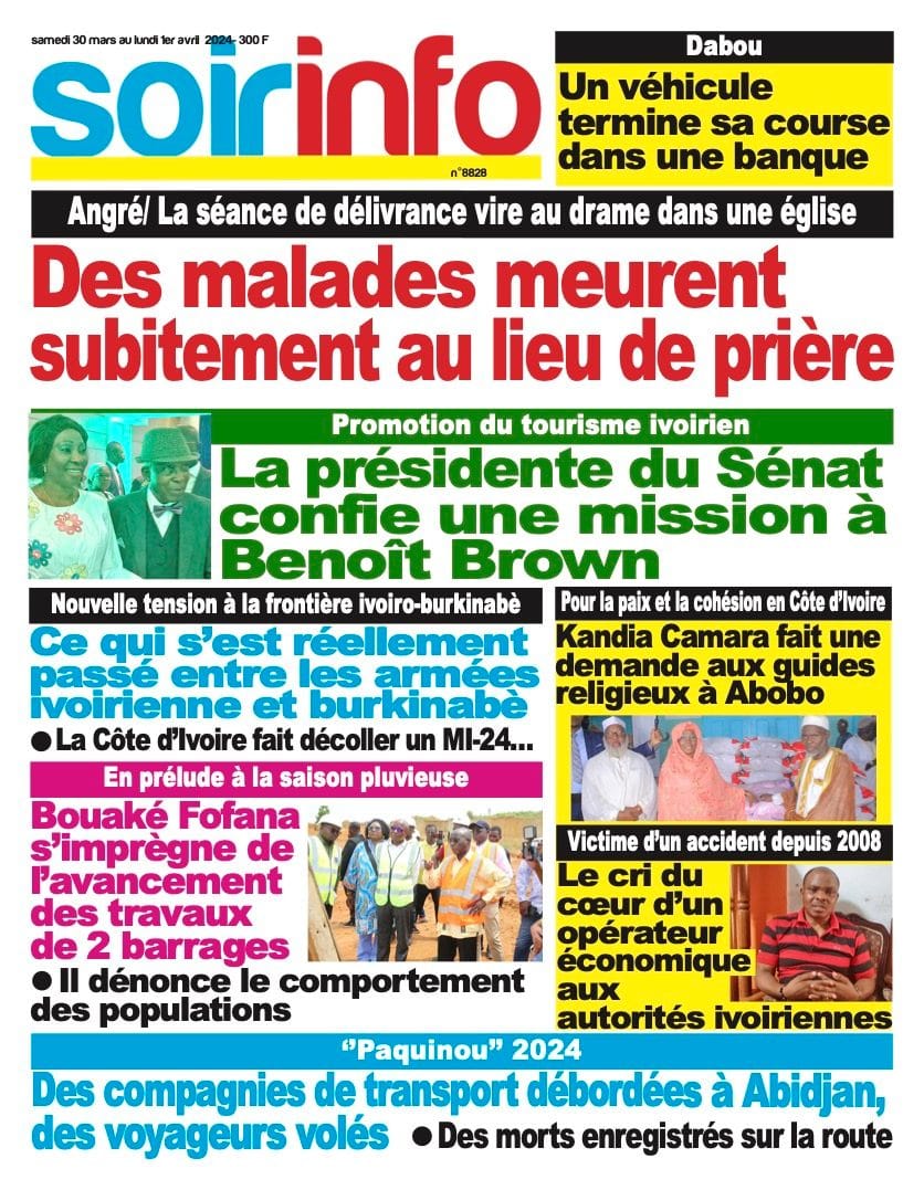 Soir Info, la Une du samedi 30 mars 2024