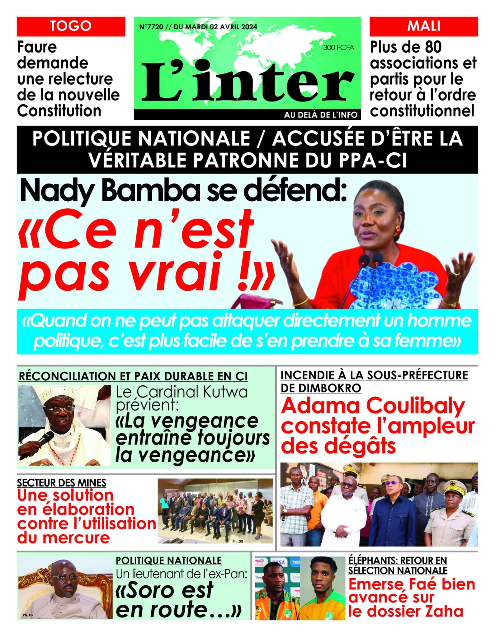 L'Inter, la Une du mardi 2 avril 2024