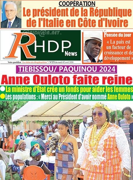 RHDP News, la Une du mardi 2 avril 2024