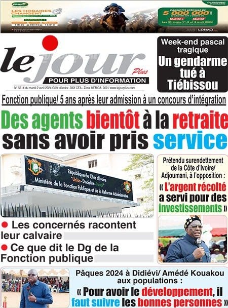 Le Jour Plus, la Une du mardi 2 avril 2024