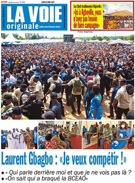 La Voie, la Une du lundi 8 avril 2024
