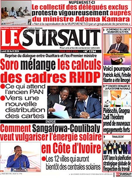 Le Sursaut, la Une du lundi 8 avril 2024