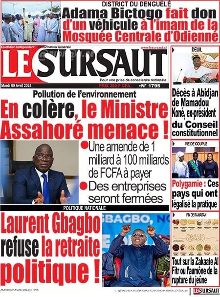 Le Sursaut, la Une du mardi 9 avril 2024