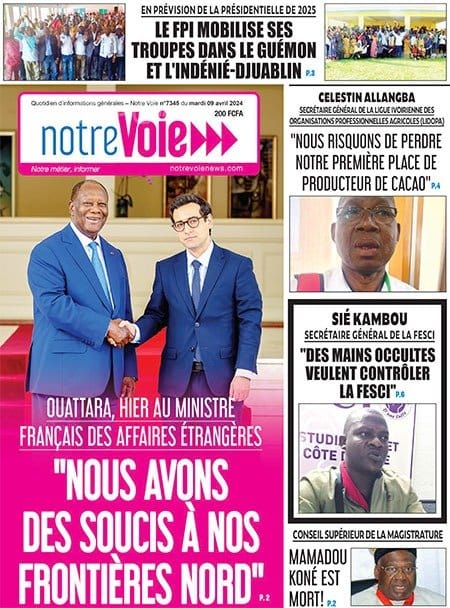 Notre Voie, la Une du mardi 9 avril 2024