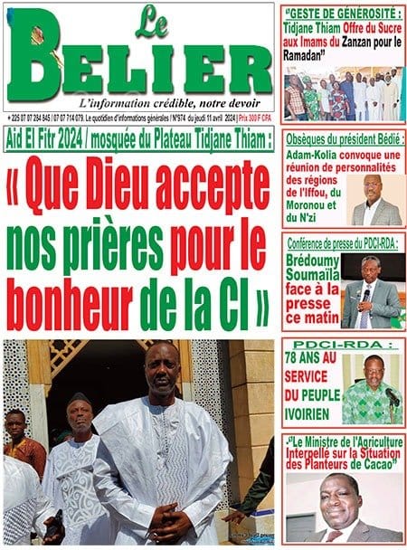Le Bélier, la Une du jeudi 11 avril 2024