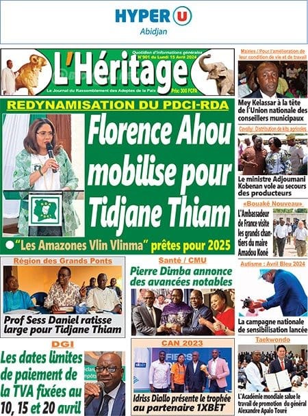 L'Héritage , la Une du lundi 15 avril 2024