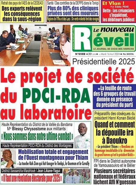Le Nouveau Réveil, la Une du mardi 16 avril 2024