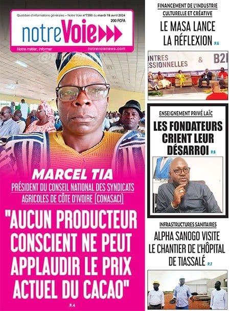 Notre Voie, la Une du mardi 16 avril 2024