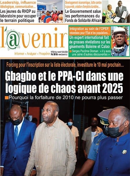 L'Avenir, la Une du mardi 16 avril 2024