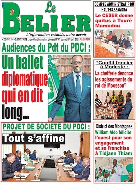 Le Bélier, la Une du mardi 16 avril 2024