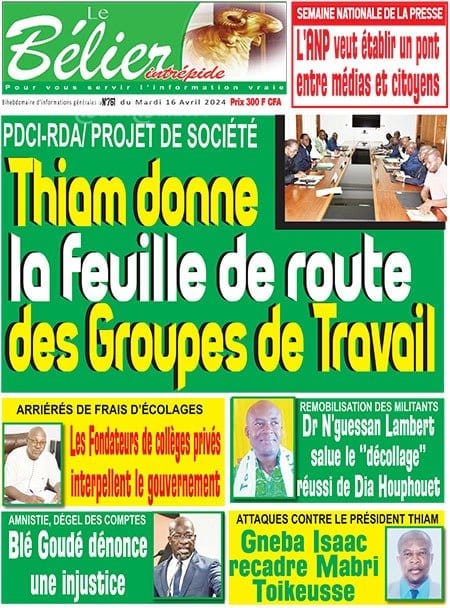 Le Bélier, la Une du mardi 16 avril 2024