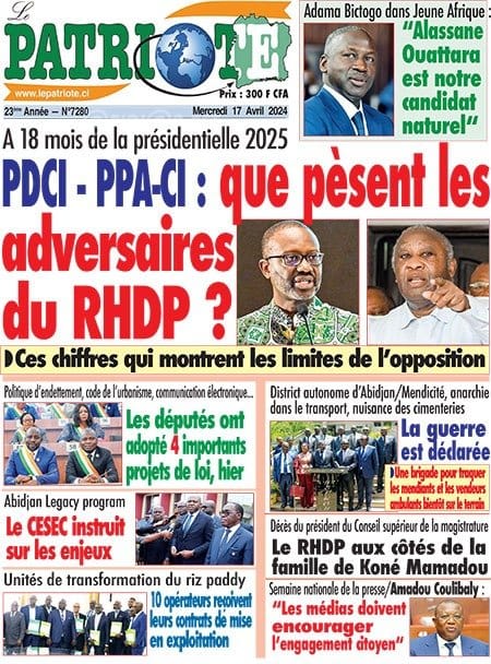 Patriote, la Une du mercredi 17 avril 2024