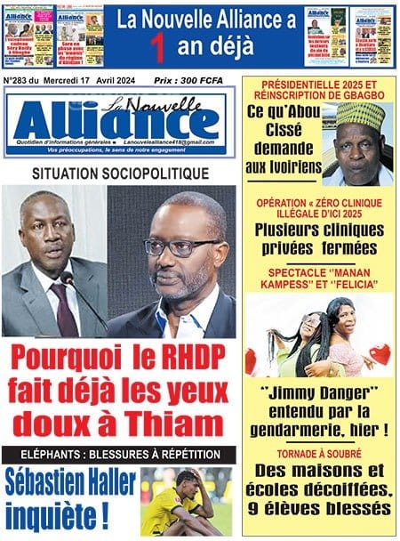Alliance, la Une du mercredi 17 avril 2024