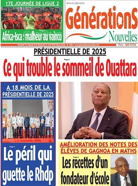 Générations Nouvelles, la Une du vendredi 19 avril 2024